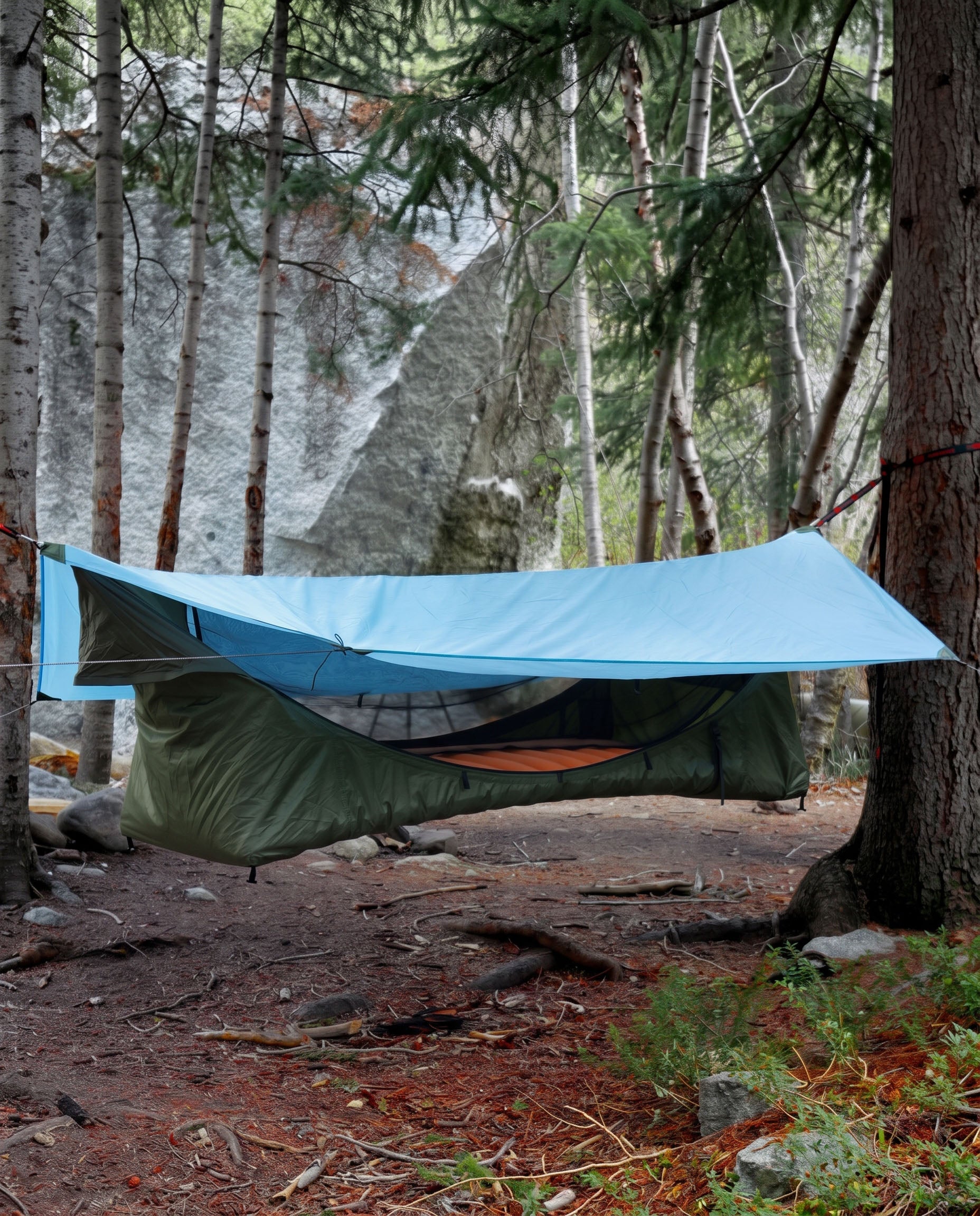 variant--Hammok Color:Forest Green+Rainfly:Sky Blue